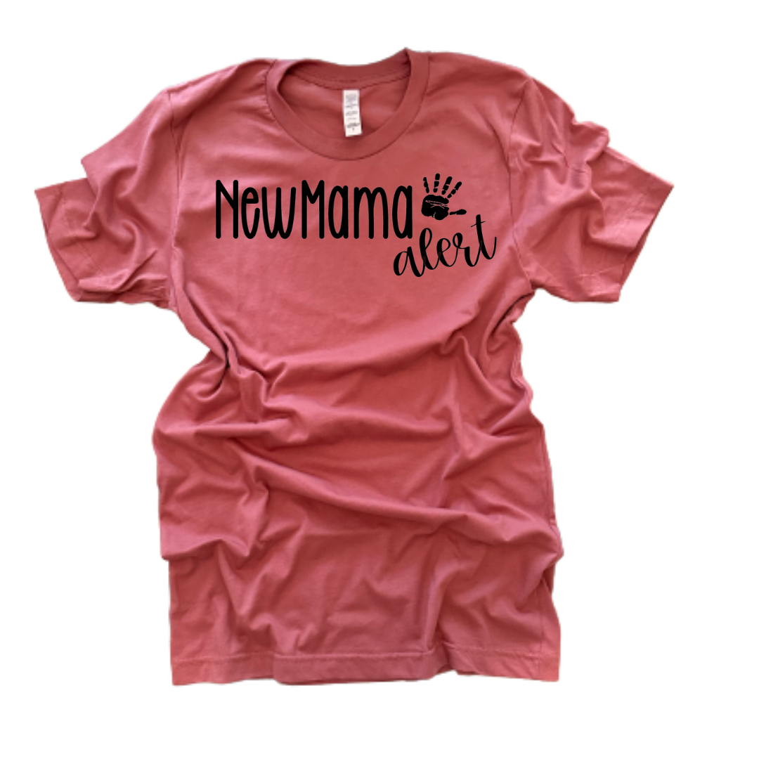 "NewMama Alert" T-Shirt (Mauve)
