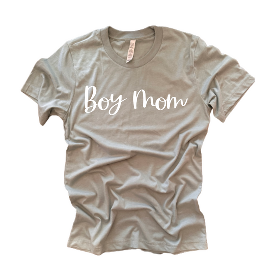 "Boy Mom" T-Shirt (Dusty Blue)