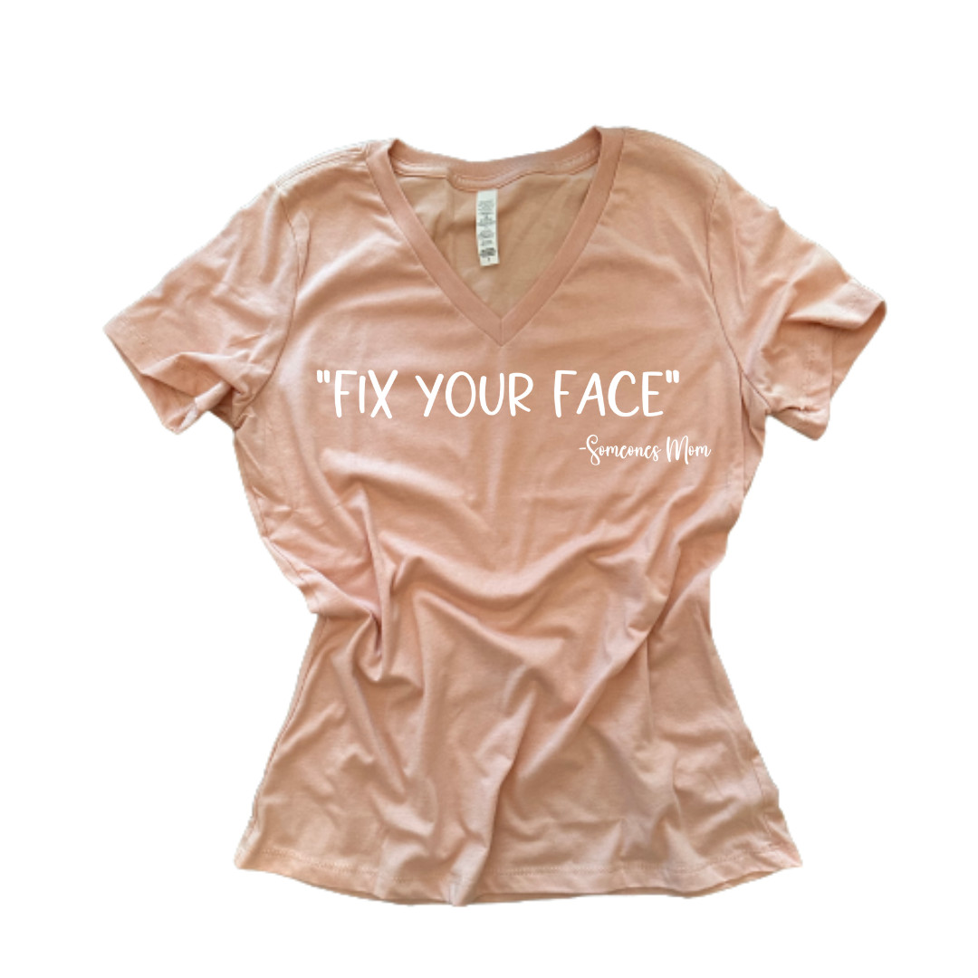 "Fix Your Face" T-Shirt (Light Pink)