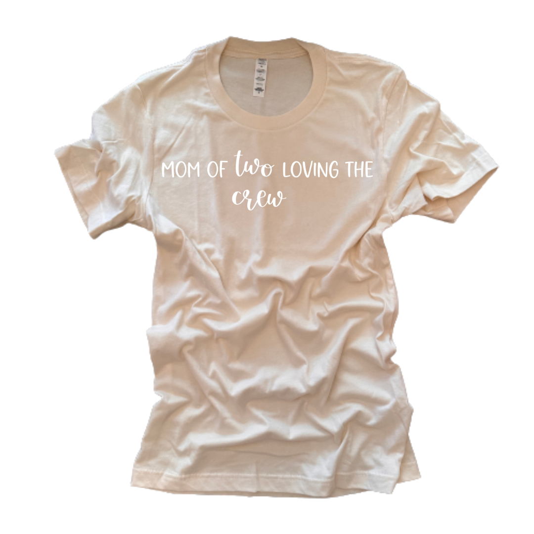 "Mom of 2" T-Shirt (Nude)