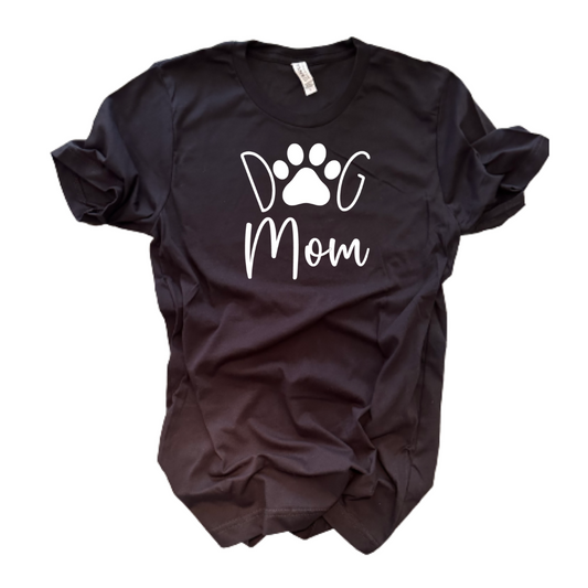 "Dog Mom" T-Shirt (Black)