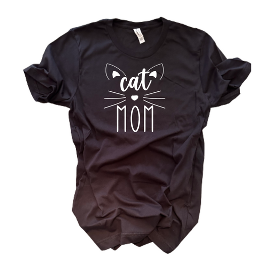 "Cat Mom" T-Shirt (Black)