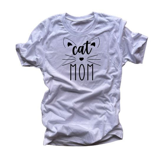 "Cat Mom" T-Shirt (White)