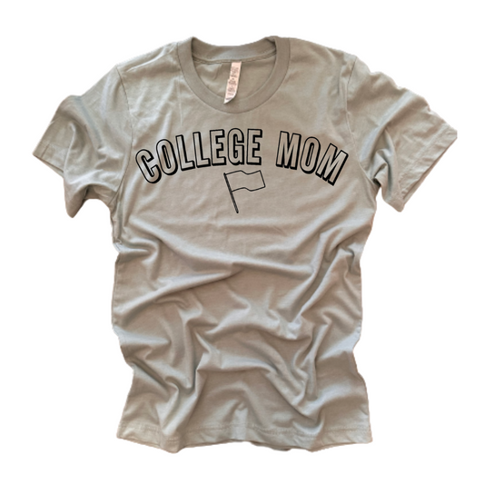 "College Mom" T-Shirt (Dusty Blue)